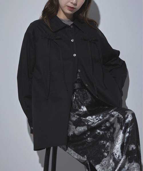 MAISON BREEZE(メゾンブリーズ)の「【MAISON BREEZE】40ブロード リボンブラウス 32005A332 XNN(シャツ/ブラウス・レディース・ブラック/チャコールグレー/ホワイト/ピンク・FREE)」の9枚目の写真