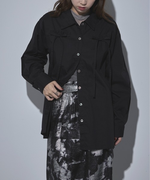 MAISON BREEZE(メゾンブリーズ)の「【MAISON BREEZE】40ブロード リボンブラウス 32005A332 XNN(シャツ/ブラウス・レディース・ブラック/チャコールグレー/ホワイト/ピンク・FREE)」の10枚目の写真