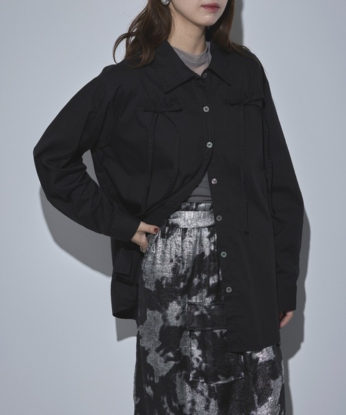 MAISON BREEZE(メゾンブリーズ)の「【MAISON BREEZE】40ブロード リボンブラウス 32005A332 XNN(シャツ/ブラウス・レディース・ブラック/チャコールグレー/ホワイト/ピンク・FREE)」の11枚目の写真