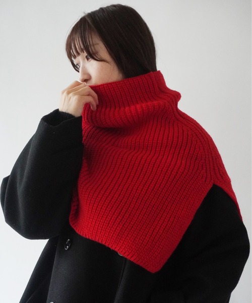 Port（ポート）の「【 antique andico / アンティーク アンディコ 】 リブ ニット タートル ネック ウォーマー / スヌード #（ネックウォーマー/スヌード・レディース・アイボリー/ブラック/グレー/ベージュ/レッド・FREE）」の5枚目の写真