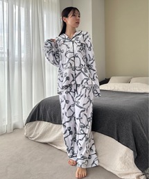 スナイデルホーム/ルームウェア/シルキーサテンチュニック・ロングパンツセット SNIDEL HOME（スナイデルホーム）の「【SilkyFleece】ロング
