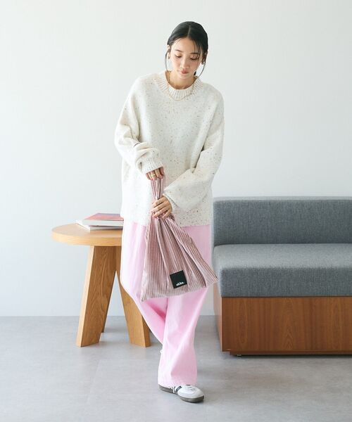 CRAFT STANDARD BOUTIQUE（クラフトスタンダードブティック）の「【akha./アカ】ベロアトートバッグ（トートバッグ・レディース・ライトピンク/ライトブルー/グリーン・FREE）」の9枚目の写真