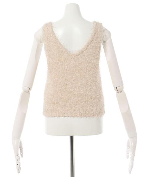 INGNI（イング）の「シャギーニットビスチェ（ニット/セーター・レディース・アイボリー/ブラック/グレー・M）」の6枚目の写真