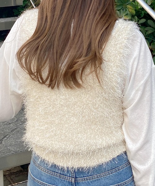 INGNI（イング）の「シャギーニットビスチェ（ニット/セーター・レディース・アイボリー/ブラック/グレー・M）」の11枚目の写真