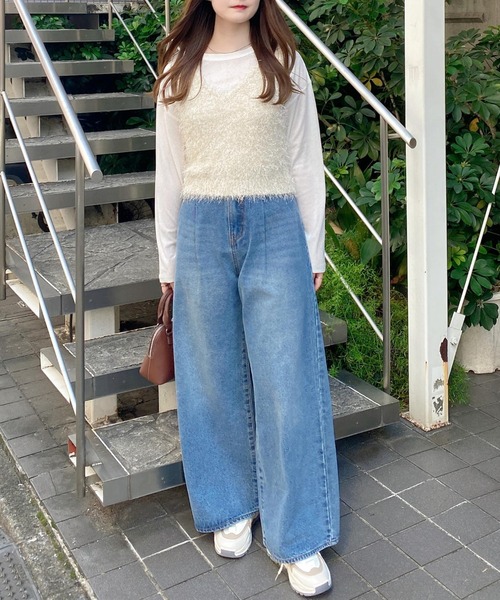 INGNI（イング）の「シャギーニットビスチェ（ニット/セーター・レディース・アイボリー/ブラック/グレー・M）」の12枚目の写真