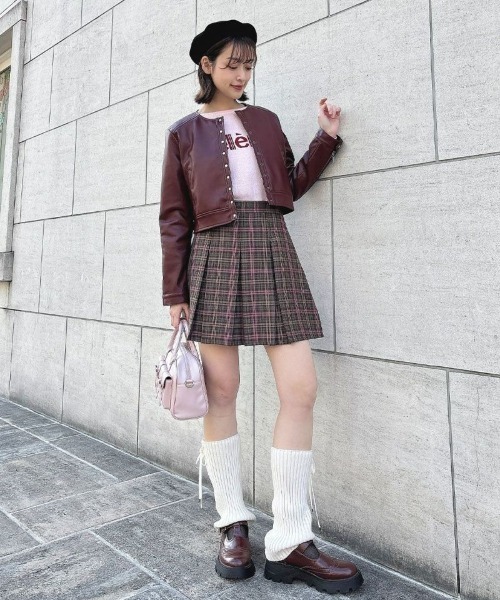 an another angelus（アンアナザーアンジェラス）の「ノーカラーライダース/ananotherangelus（ライダースジャケット・レディース・ワインレッド/ブラック・FREE）」の22枚目の写真