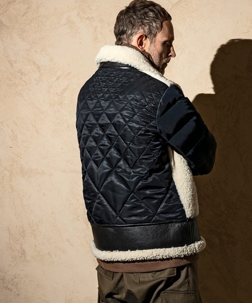 C DIEM（カルペディエム）の「C DIEM(カルペディエム)エクセルファスナー キルティングジャケット ムートンジャケット（ダウンジャケット/コート・メンズ・ホワイト×ブラック/ブラック×ブラック・M/L）」の17枚目の写真
