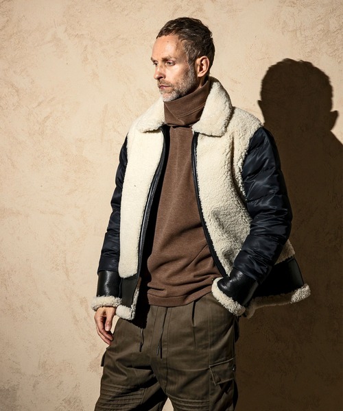 C DIEM（カルペディエム）の「C DIEM(カルペディエム)エクセルファスナー キルティングジャケット ムートンジャケット（ダウンジャケット/コート・メンズ・ホワイト×ブラック/ブラック×ブラック・M/L）」の12枚目の写真