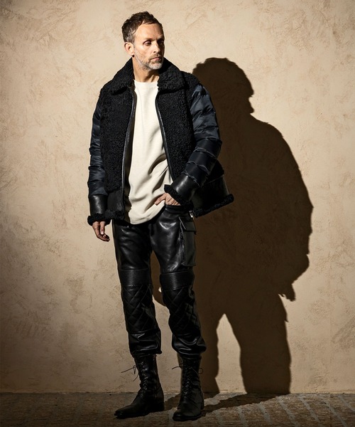 C DIEM（カルペディエム）の「C DIEM(カルペディエム)エクセルファスナー キルティングジャケット ムートンジャケット（ダウンジャケット/コート・メンズ・ホワイト×ブラック/ブラック×ブラック・M/L）」の3枚目の写真