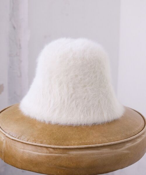 casita(RETRO GIRL)(カシータ)の「Fファーハット(ハット・レディース・チャコールグレー/オフホワイト/ブラック・ONE SIZE)」の9枚目の写真