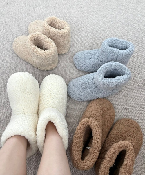 ORiental TRaffic（オリエンタルトラフィック）の「EC限定 ボアルームシューズブーツ G-0011（ルームシューズ/スリッパ・レディース・ライトグレー/アイボリー/ブラウン/ベージュ・L/M/S/LL）」の21枚目の写真