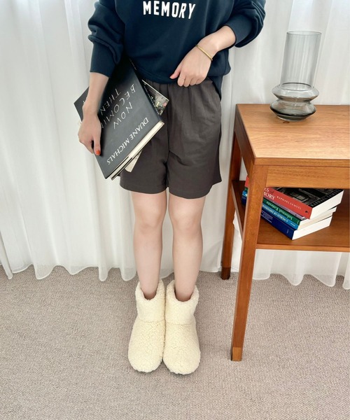 ORiental TRaffic（オリエンタルトラフィック）の「EC限定 ボアルームシューズブーツ G-0011（ルームシューズ/スリッパ・レディース・ライトグレー/アイボリー/ブラウン/ベージュ・L/M/S/LL）」の20枚目の写真