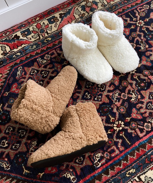 ORiental TRaffic（オリエンタルトラフィック）の「EC限定 ボアルームシューズブーツ G-0011（ルームシューズ/スリッパ・レディース・ライトグレー/アイボリー/ブラウン/ベージュ・L/M/S/LL）」の14枚目の写真