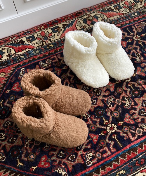 ORiental TRaffic（オリエンタルトラフィック）の「EC限定 ボアルームシューズブーツ G-0011（ルームシューズ/スリッパ・レディース・ライトグレー/アイボリー/ブラウン/ベージュ・L/M/S/LL）」の10枚目の写真