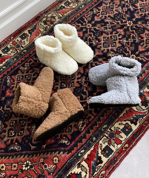 ORiental TRaffic（オリエンタルトラフィック）の「EC限定 ボアルームシューズブーツ G-0011（ルームシューズ/スリッパ・レディース・ライトグレー/アイボリー/ブラウン/ベージュ・L/M/S/LL）」の12枚目の写真