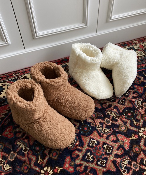 ORiental TRaffic（オリエンタルトラフィック）の「EC限定 ボアルームシューズブーツ G-0011（ルームシューズ/スリッパ・レディース・ライトグレー/アイボリー/ブラウン/ベージュ・L/M/S/LL）」の11枚目の写真