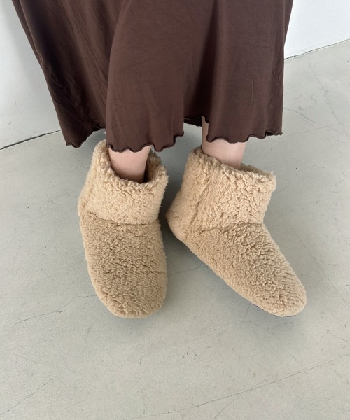 ORiental TRaffic（オリエンタルトラフィック）の「EC限定 ボアルームシューズブーツ G-0011（ルームシューズ/スリッパ・レディース・ライトグレー/アイボリー/ブラウン/ベージュ・L/M/S/LL）」の9枚目の写真