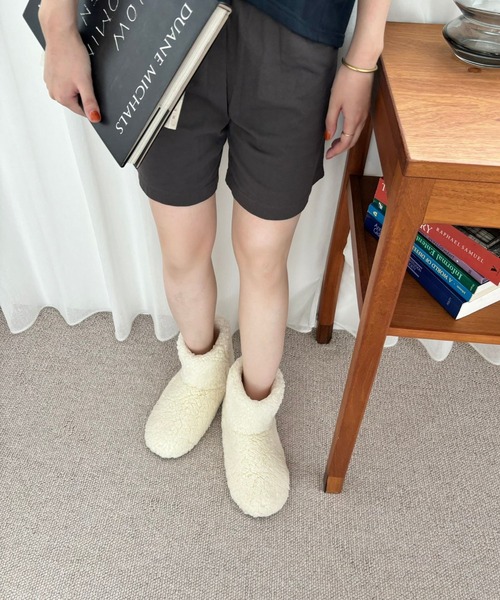 ORiental TRaffic（オリエンタルトラフィック）の「EC限定 ボアルームシューズブーツ G-0011（ルームシューズ/スリッパ・レディース・ライトグレー/アイボリー/ブラウン/ベージュ・L/M/S/LL）」の22枚目の写真