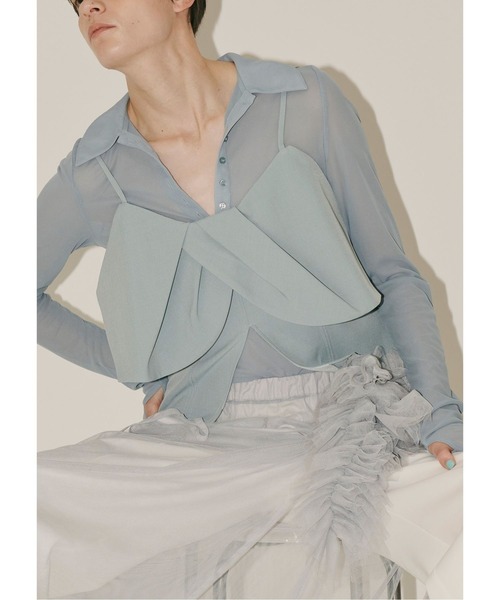 ラベルエチュード　BIGリボンモチーフビスチェ　グレー　美品 BIGリボンモチーフビスチェ（ベスト）｜LA BELLE ETUDE（ラベル