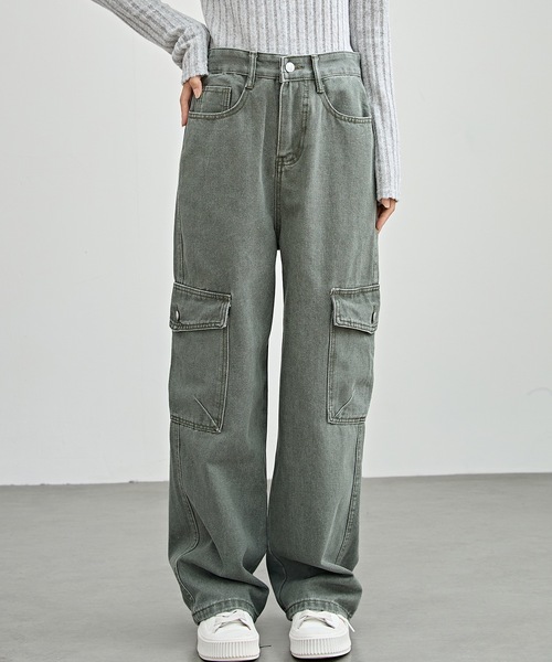 美品　HELAS ヘラス　デニム　セットアップ　ジャケット　カーゴパンツ ブリーチデニムカーゴパンツ[品番：MKSW0058909]｜EVRIS