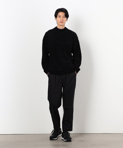 COMME CA ISM(コムサイズム)の「サージストレッチ ワンタック ワイド テーパードパンツ(スラックス・メンズ・ブラック/チャコール・LARGE/MEDIUM/SMALL)」の3枚目の写真