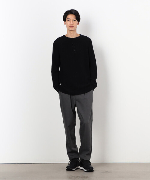 COMME CA ISM(コムサイズム)の「サージストレッチ ワンタック ワイド テーパードパンツ(スラックス・メンズ・ブラック/チャコール・LARGE/MEDIUM/SMALL)」の5枚目の写真