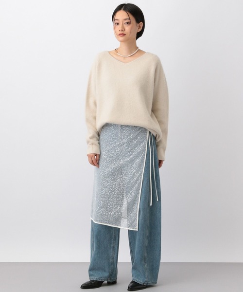 A part by（アパートバイ）の「スパンコールラップスカート（スカート・レディース・アイボリー・FREE）」の4枚目の写真