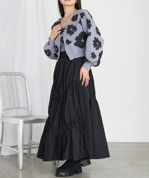 RAY CASSIN(レイカズン)の「【2点セット】花柄ジャガードCDキャミセット(カーディガン/ボレロ・レディース・ブラック系その他2/ベージュ系その他2/ブルー系その他2・FREE)」の19枚目の写真