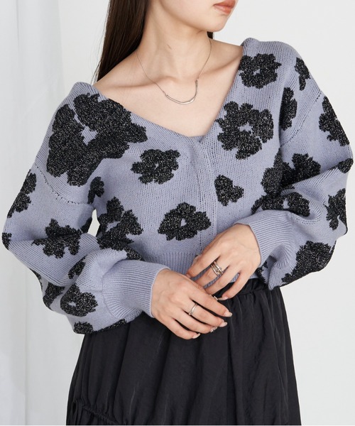 RAY CASSIN(レイカズン)の「【2点セット】花柄ジャガードCDキャミセット(カーディガン/ボレロ・レディース・ブラック系その他2/ベージュ系その他2/ブルー系その他2・FREE)」の17枚目の写真