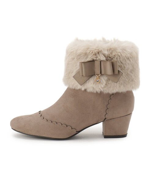 ITS'DEMO（イッツデモ）の「◆【フェイクファー・リボン取り外し可／M・Lサイズ展開】3Wayブーツ（ブーツ・レディース・ベージュ/ダークグレー・38/40）」の10枚目の写真