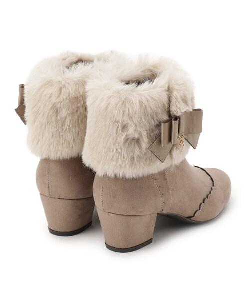 ITS'DEMO（イッツデモ）の「◆【フェイクファー・リボン取り外し可／M・Lサイズ展開】3Wayブーツ（ブーツ・レディース・ベージュ/ダークグレー・38/40）」の8枚目の写真