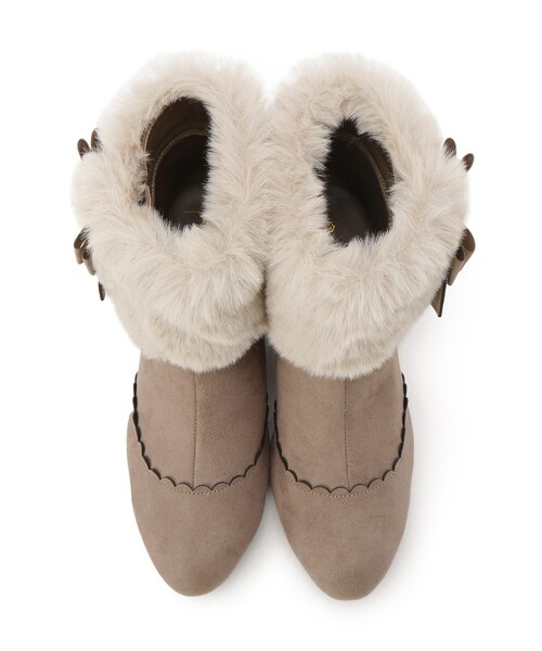 ITS'DEMO（イッツデモ）の「◆【フェイクファー・リボン取り外し可／M・Lサイズ展開】3Wayブーツ（ブーツ・レディース・ベージュ/ダークグレー・38/40）」の7枚目の写真