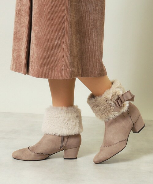 ITS'DEMO（イッツデモ）の「◆【フェイクファー・リボン取り外し可／M・Lサイズ展開】3Wayブーツ（ブーツ・レディース・ベージュ/ダークグレー・38/40）」の15枚目の写真