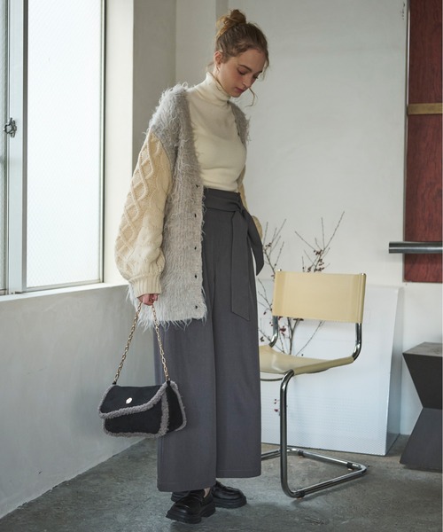 loin nuit(ロワンニュイ)の「shaggy mix knit cardigan / シャギーミックスニットカーディガン(カーディガン/ボレロ・レディース・ブラウン/アイボリー・FREE)」の13枚目の写真