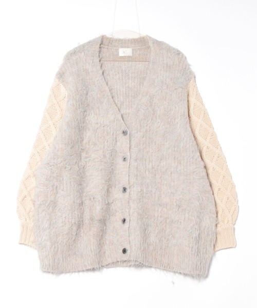 loin nuit(ロワンニュイ)の「shaggy mix knit cardigan / シャギーミックスニットカーディガン(カーディガン/ボレロ・レディース・ブラウン/アイボリー・FREE)」の9枚目の写真