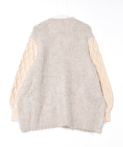 loin nuit(ロワンニュイ)の「shaggy mix knit cardigan / シャギーミックスニットカーディガン(カーディガン/ボレロ・レディース・ブラウン/アイボリー・FREE)」の10枚目の写真