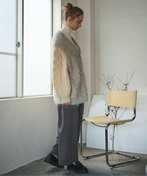 セール】shaggy mix knit cardigan / シャギーミックスニット