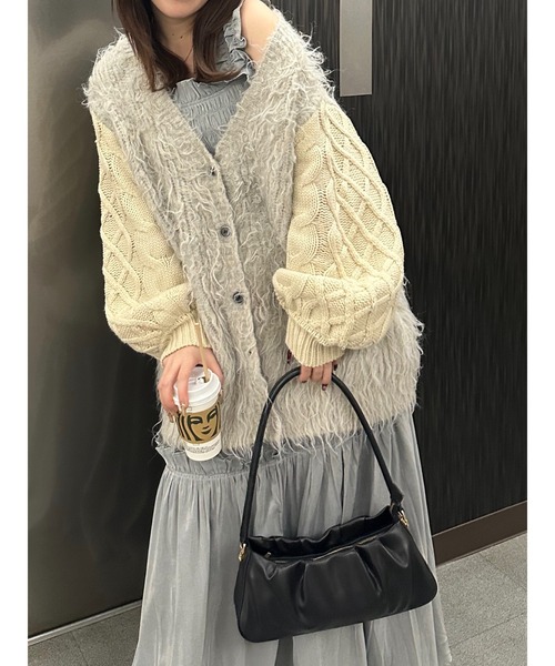 セール】shaggy mix knit cardigan / シャギーミックスニット