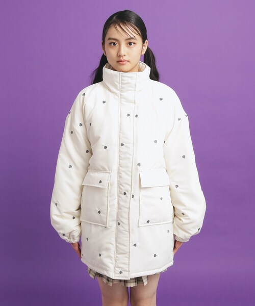 セール】ハート刺繍中綿ブルゾン（ブルゾン）｜PINK-latte（ピンクラテ