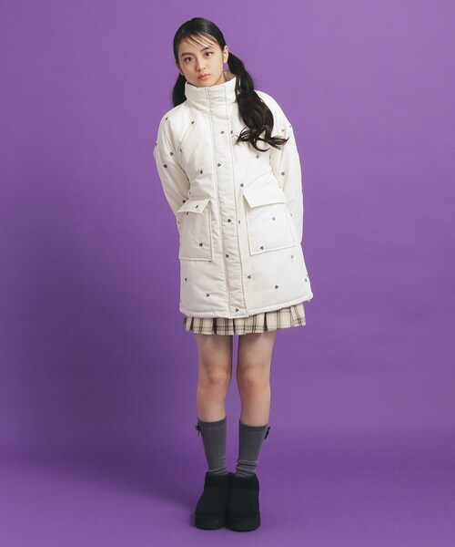 セール】ハート刺繍中綿ブルゾン（ブルゾン）｜PINK-latte（ピンクラテ