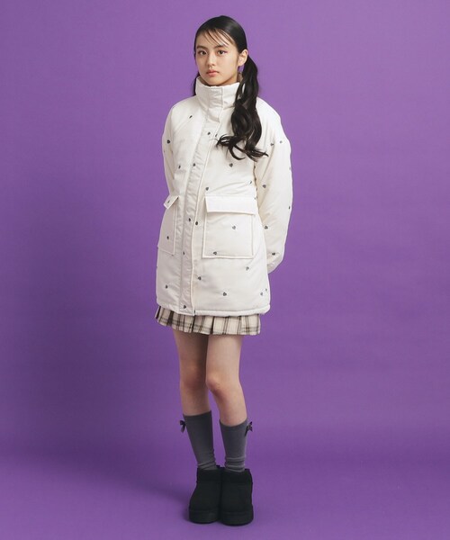 セール】ハート刺繍中綿ブルゾン（ブルゾン）｜PINK-latte（ピンクラテ