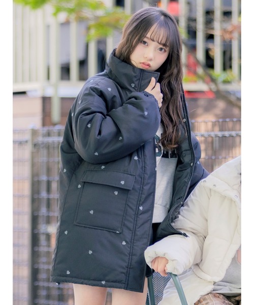 セール】ハート刺繍中綿ブルゾン（ブルゾン）｜PINK-latte（ピンクラテ