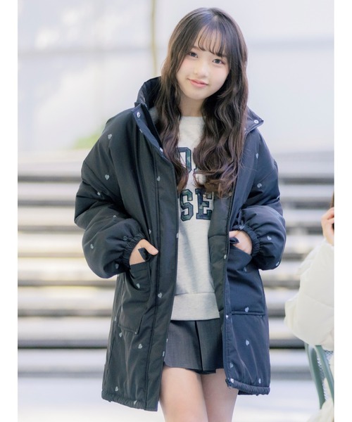 セール】ハート刺繍中綿ブルゾン（ブルゾン）｜PINK-latte（ピンクラテ