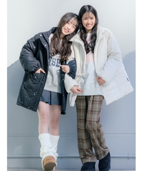 セール】ハート刺繍中綿ブルゾン（ブルゾン）｜PINK-latte（ピンクラテ