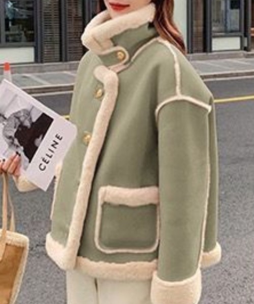 【セール】ぽかぽかフェイクウールジャケット（その他アウター）｜おしゃれスタ（オシャレスタ）