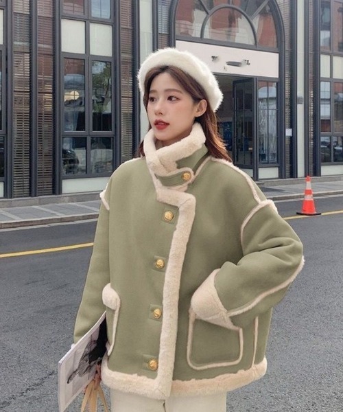 【セール】ぽかぽかフェイクウールジャケット（その他アウター）｜おしゃれスタ（オシャレスタ）