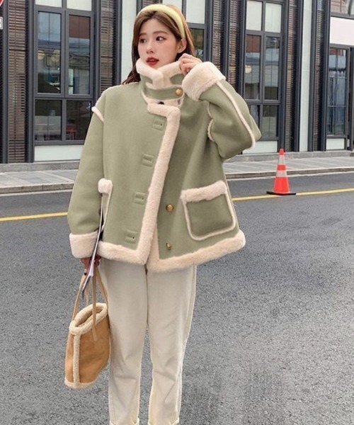 【セール】ぽかぽかフェイクウールジャケット（その他アウター）｜おしゃれスタ（オシャレスタ）