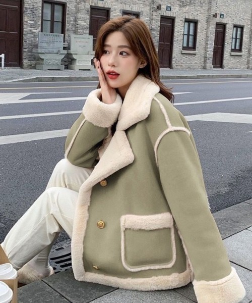 【セール】ぽかぽかフェイクウールジャケット（その他アウター）｜おしゃれスタ（オシャレスタ）