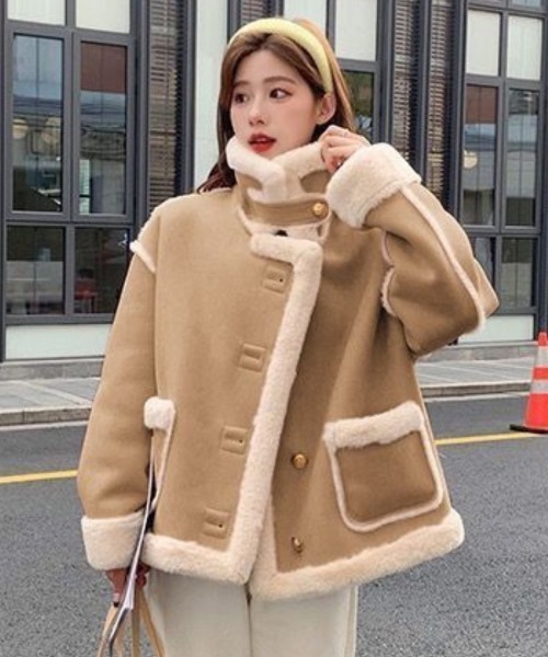 【セール】ぽかぽかフェイクウールジャケット（その他アウター）｜おしゃれスタ（オシャレスタ）
