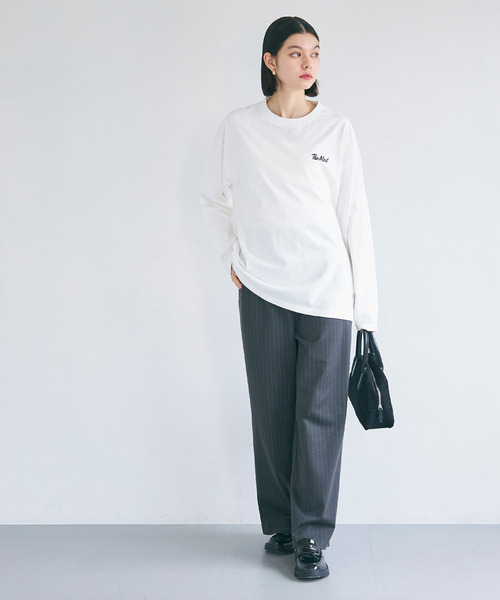 coca（coca）（コカ）の「英字プリントロングTシャツ（Tシャツ/カットソー・メンズ・アイボリー/チャコール・M/L/XL）」の6枚目の写真